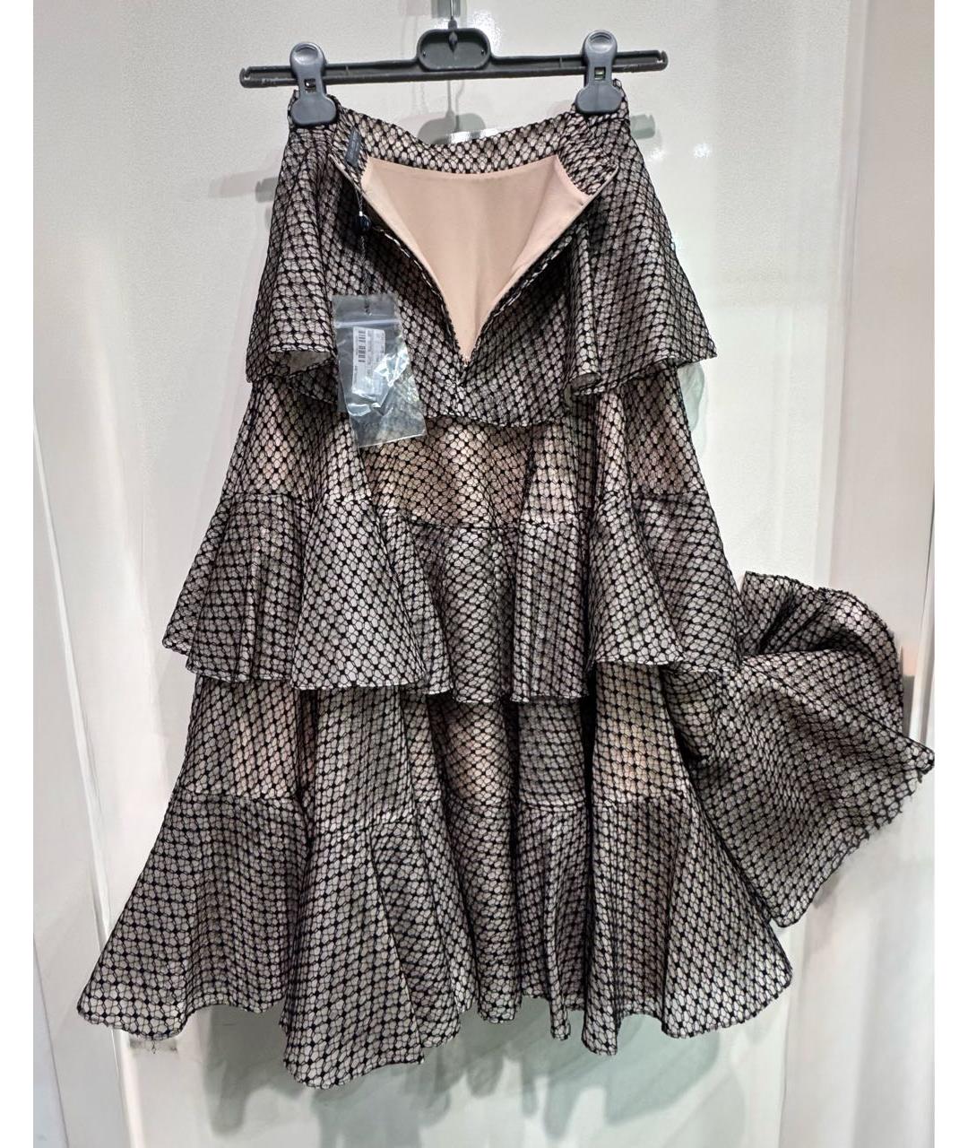 ALEXANDER MCQUEEN Бежевая полиэстеровая юбка миди, фото 2