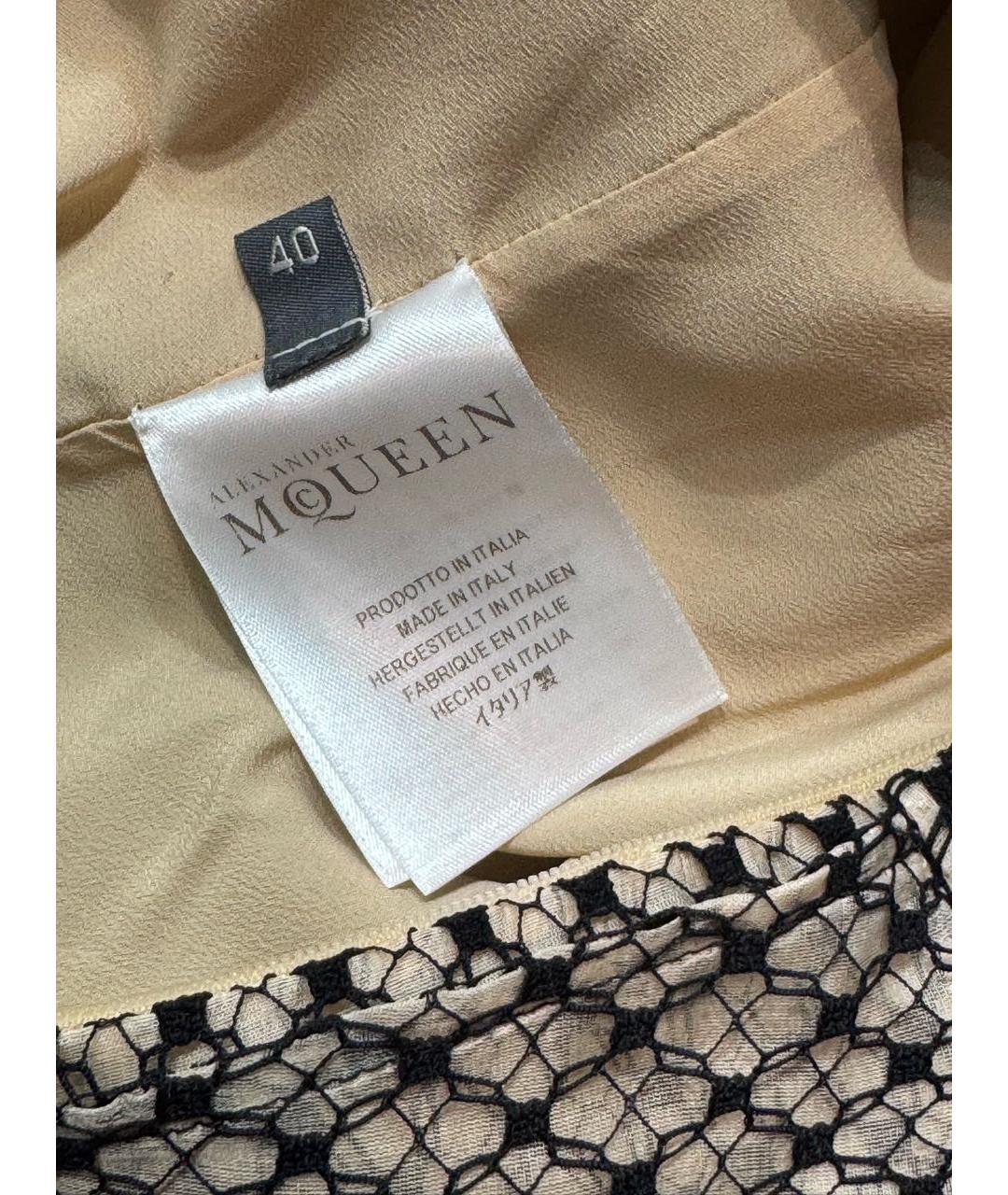 ALEXANDER MCQUEEN Бежевая полиэстеровая юбка миди, фото 7