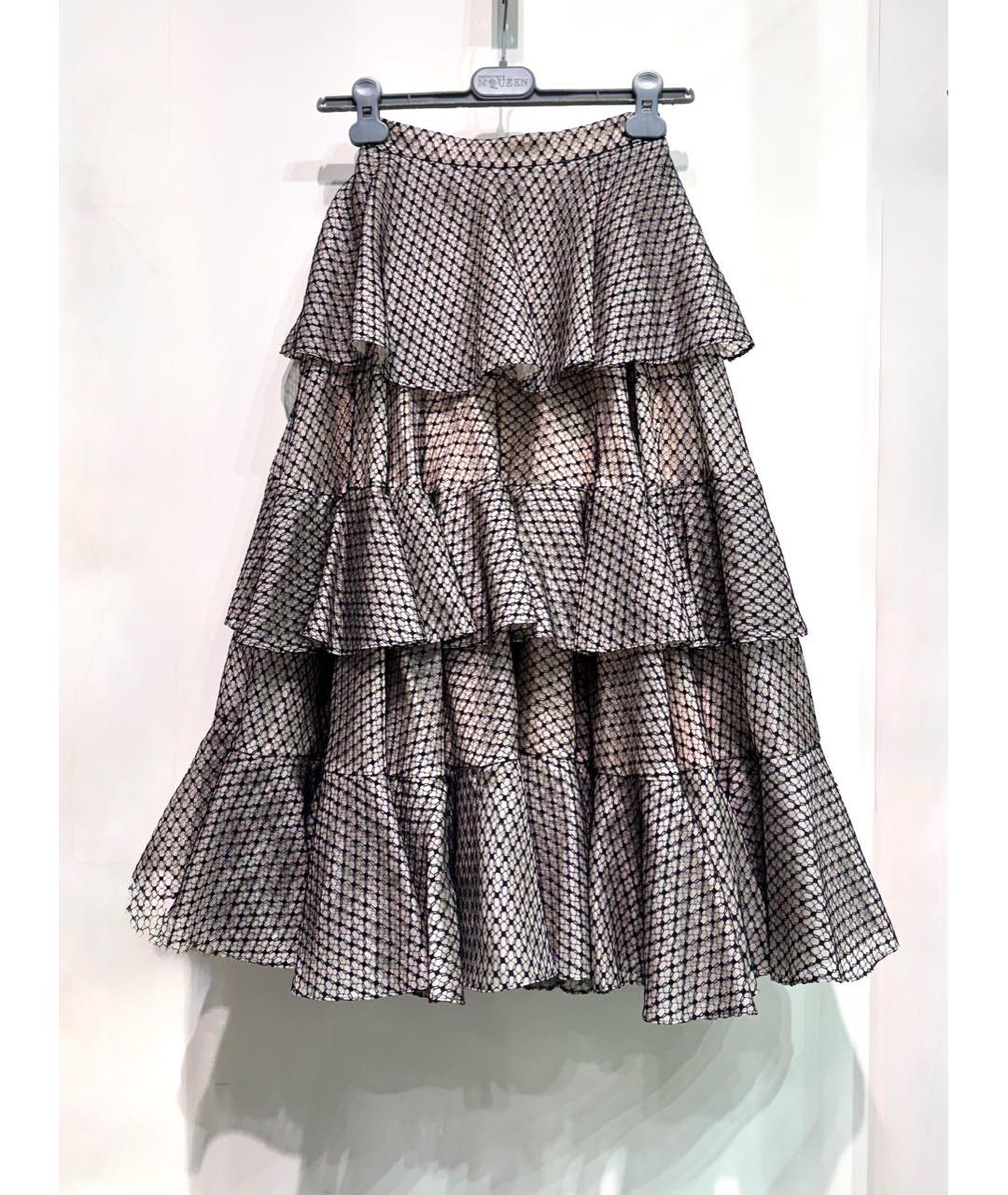 ALEXANDER MCQUEEN Бежевая полиэстеровая юбка миди, фото 9