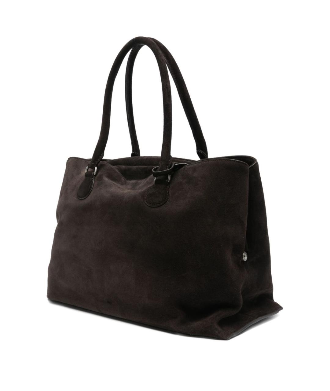 OSOI Коричневая замшевая сумка тоут, фото 3