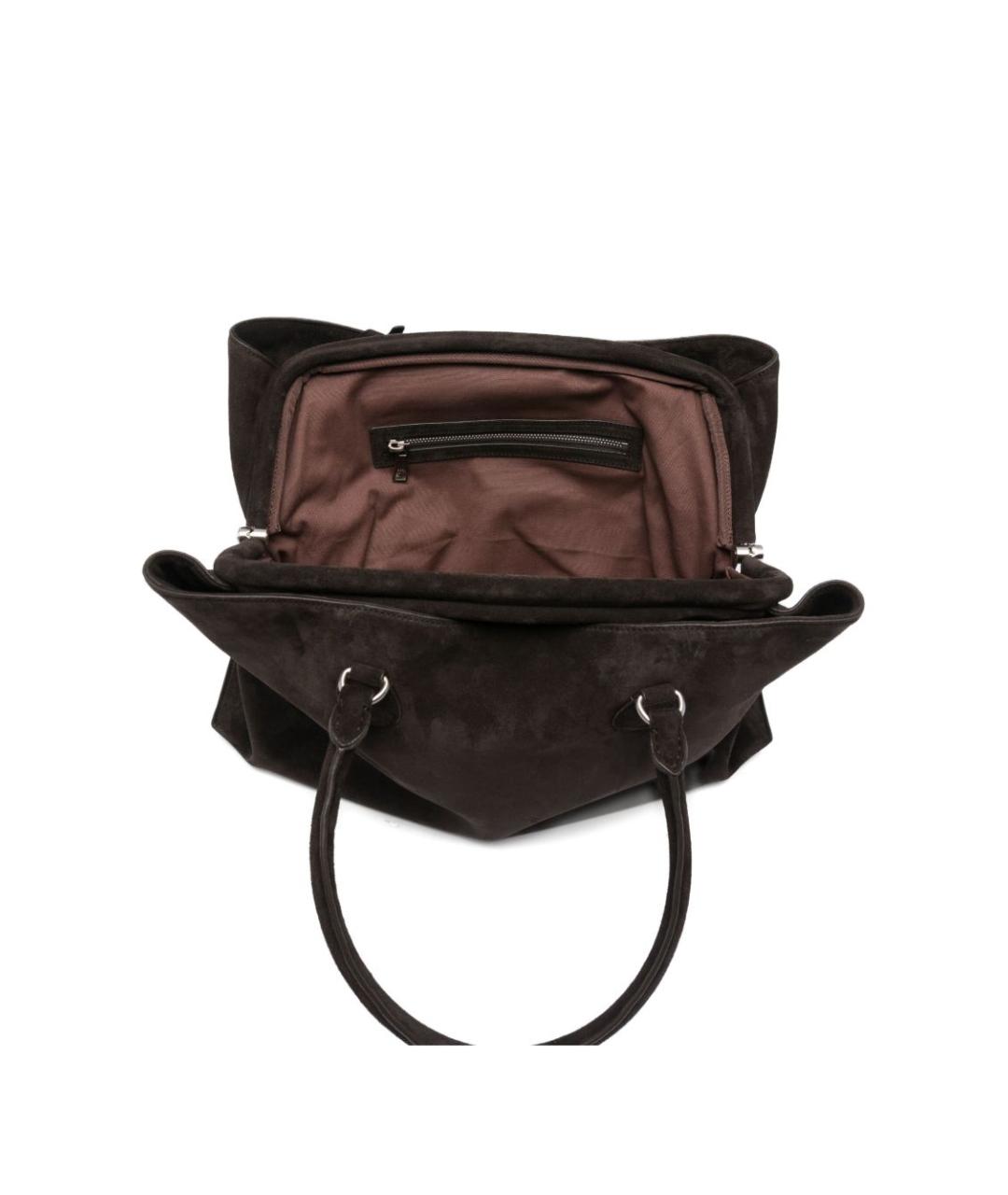 OSOI Коричневая замшевая сумка тоут, фото 4