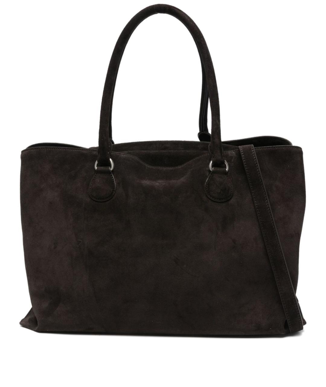 OSOI Коричневая замшевая сумка тоут, фото 1