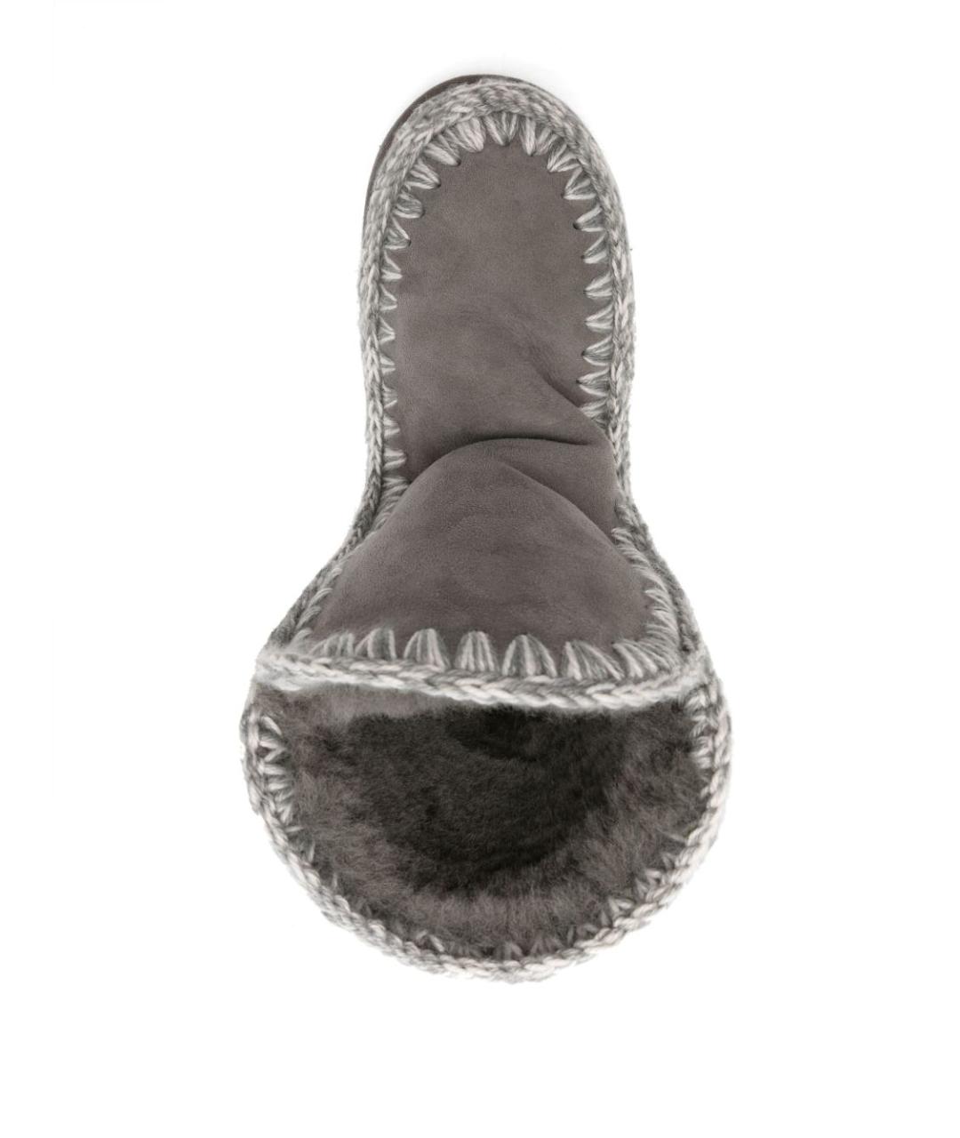 MOU Серые кожаные сапоги, фото 3