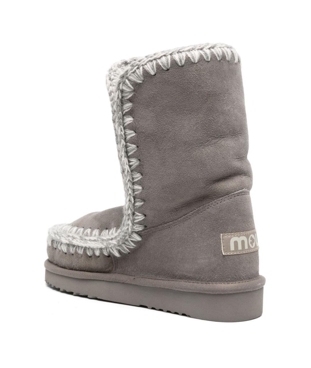 MOU Серые кожаные сапоги, фото 2