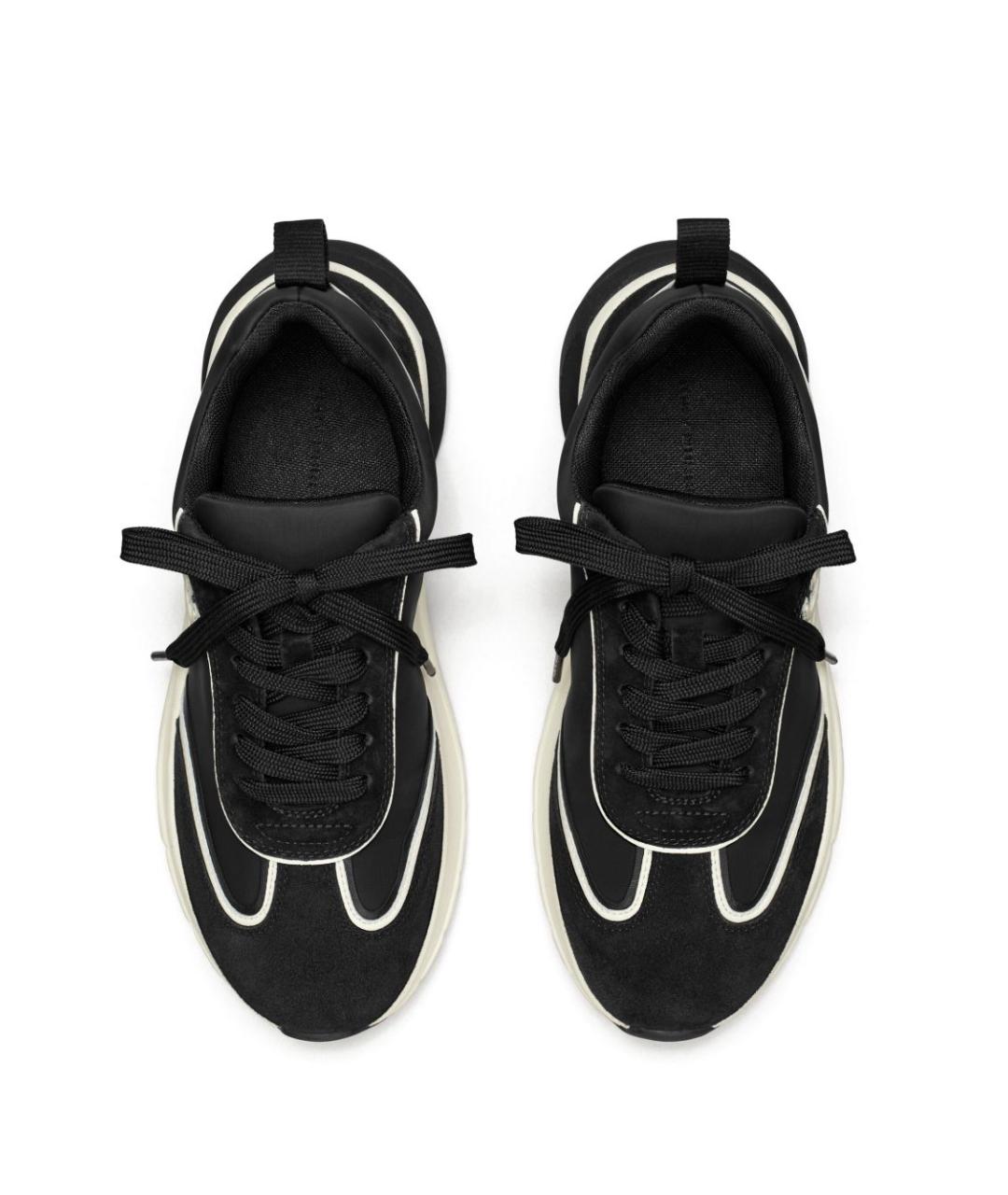 TORY BURCH Черные кожаные кроссовки, фото 2