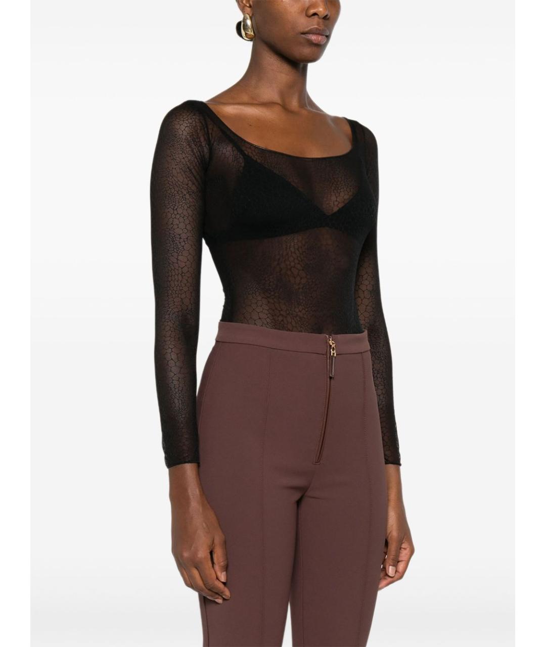 ELISABETTA FRANCHI Черное полиамидовое боди, фото 4