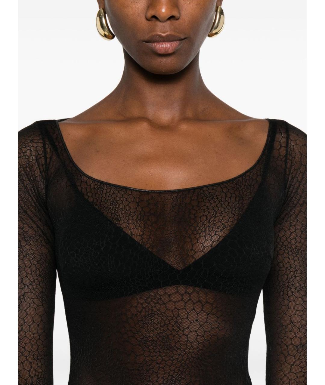 ELISABETTA FRANCHI Черное полиамидовое боди, фото 2