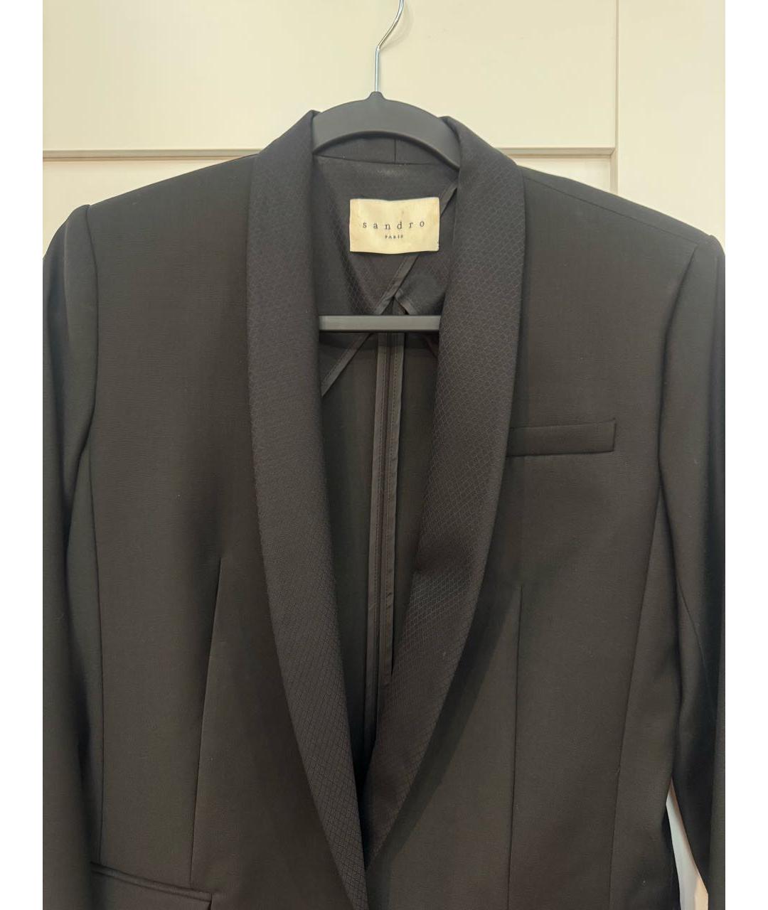 SANDRO Черный хлопковый жакет/пиджак, фото 3