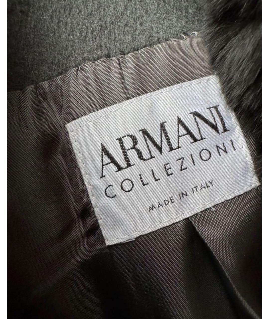 ARMANI COLLEZIONI Серое кашемировое пальто, фото 3