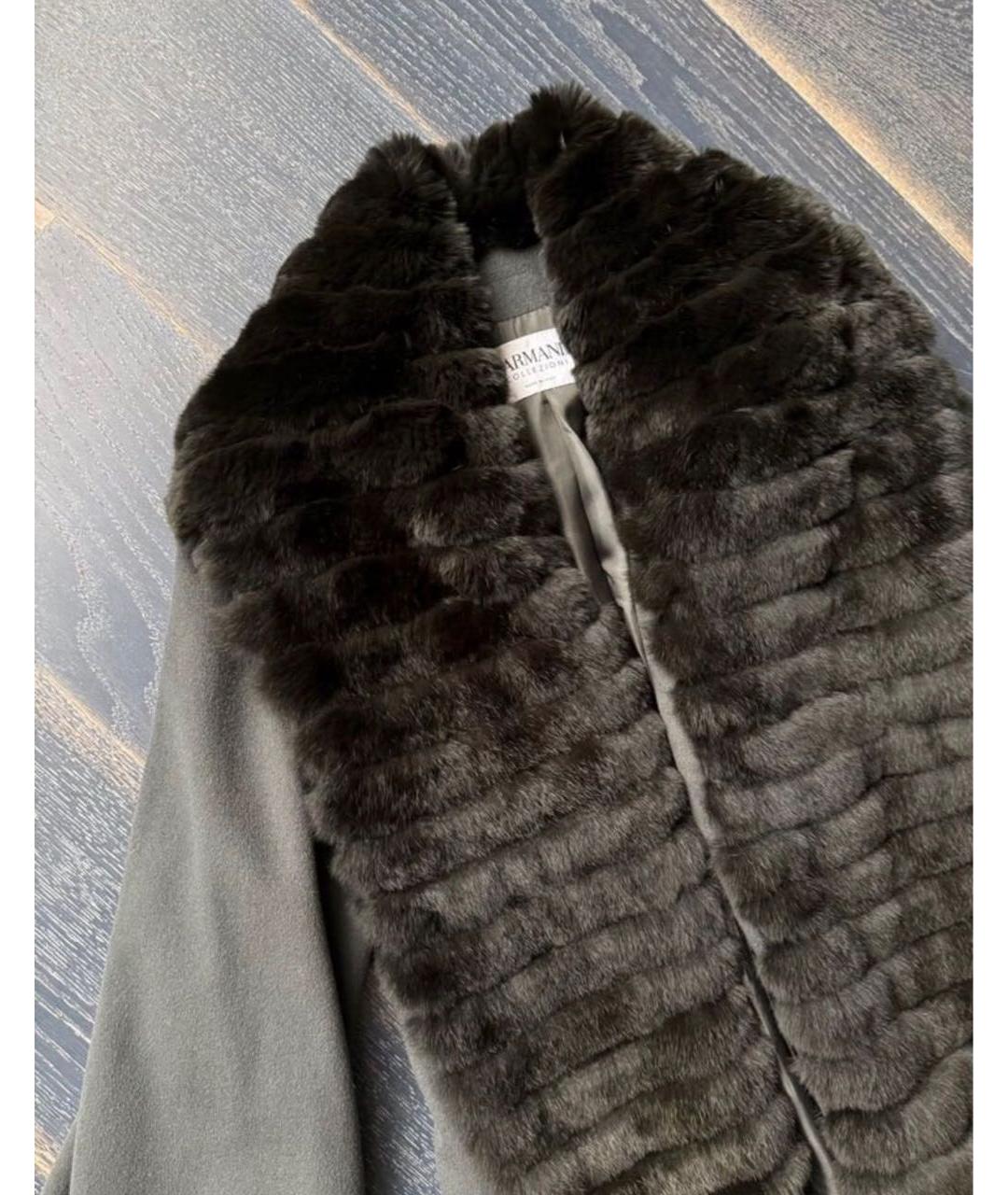 ARMANI COLLEZIONI Серое кашемировое пальто, фото 4