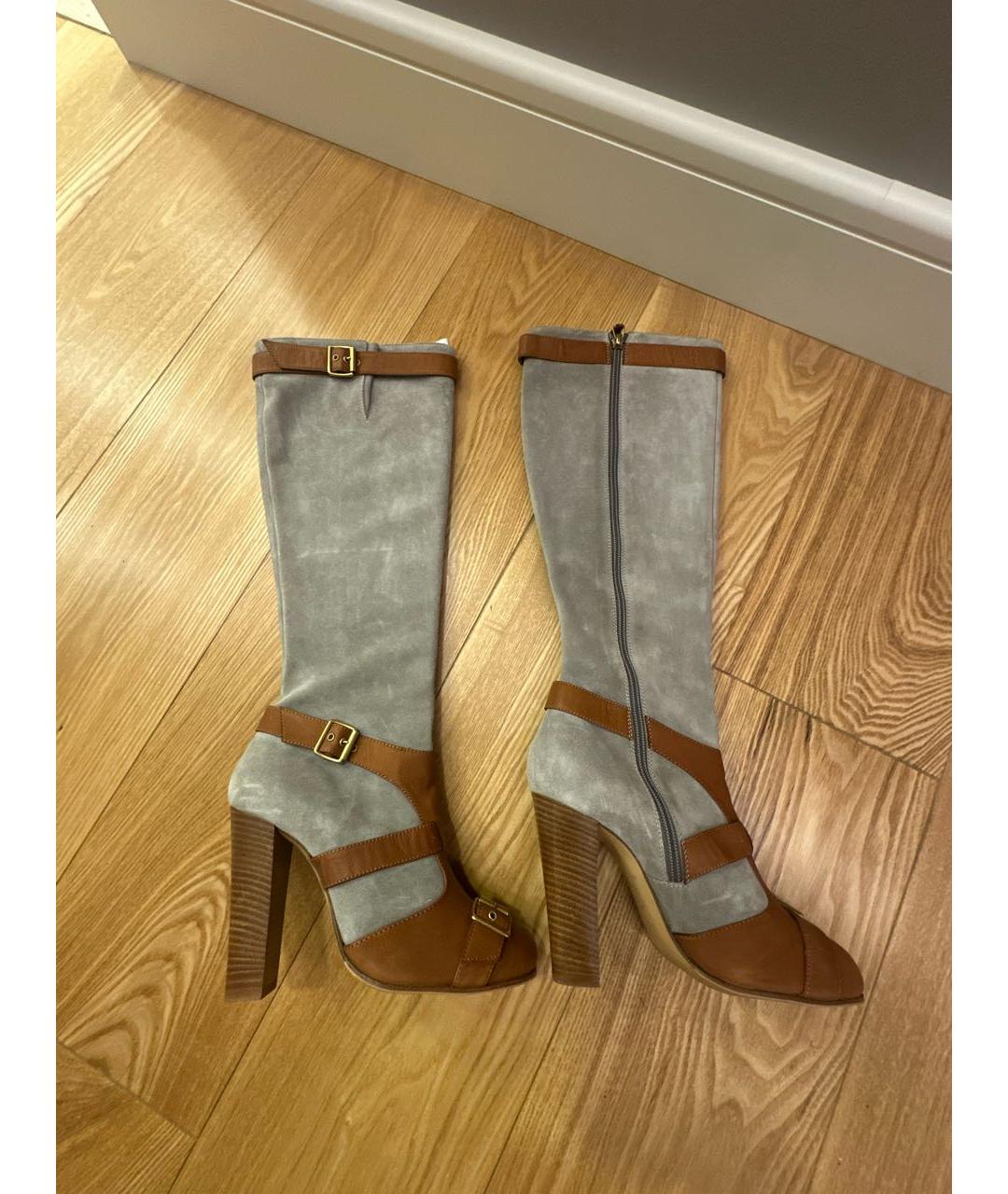 ESCADA Серые нубуковые сапоги, фото 8