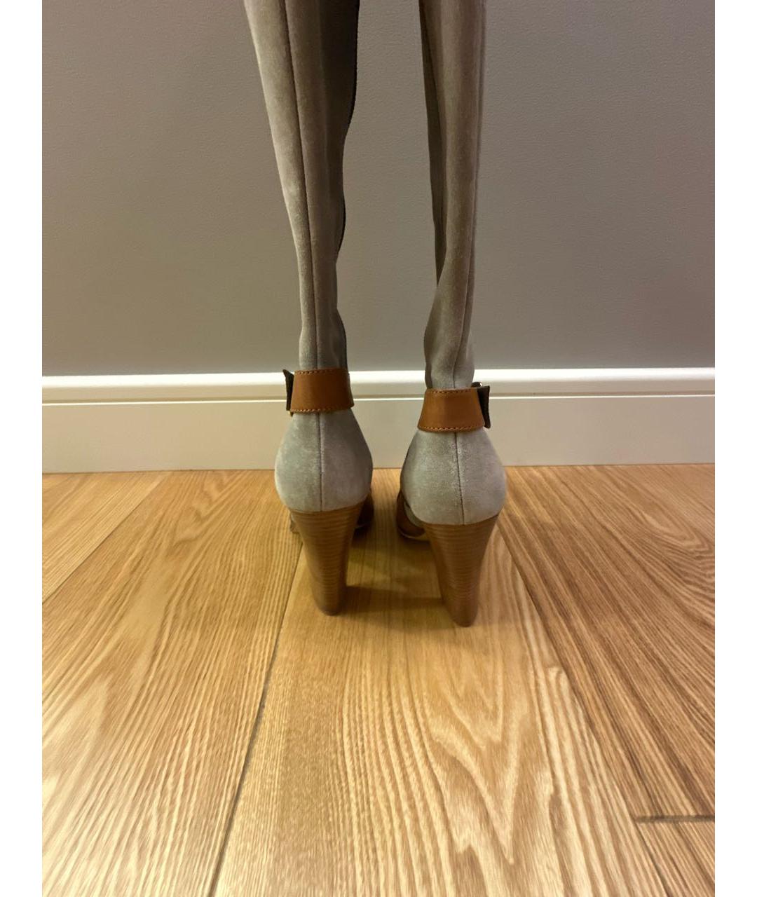 ESCADA Серые нубуковые сапоги, фото 4