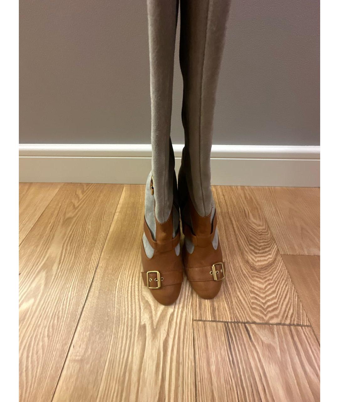 ESCADA Серые нубуковые сапоги, фото 3