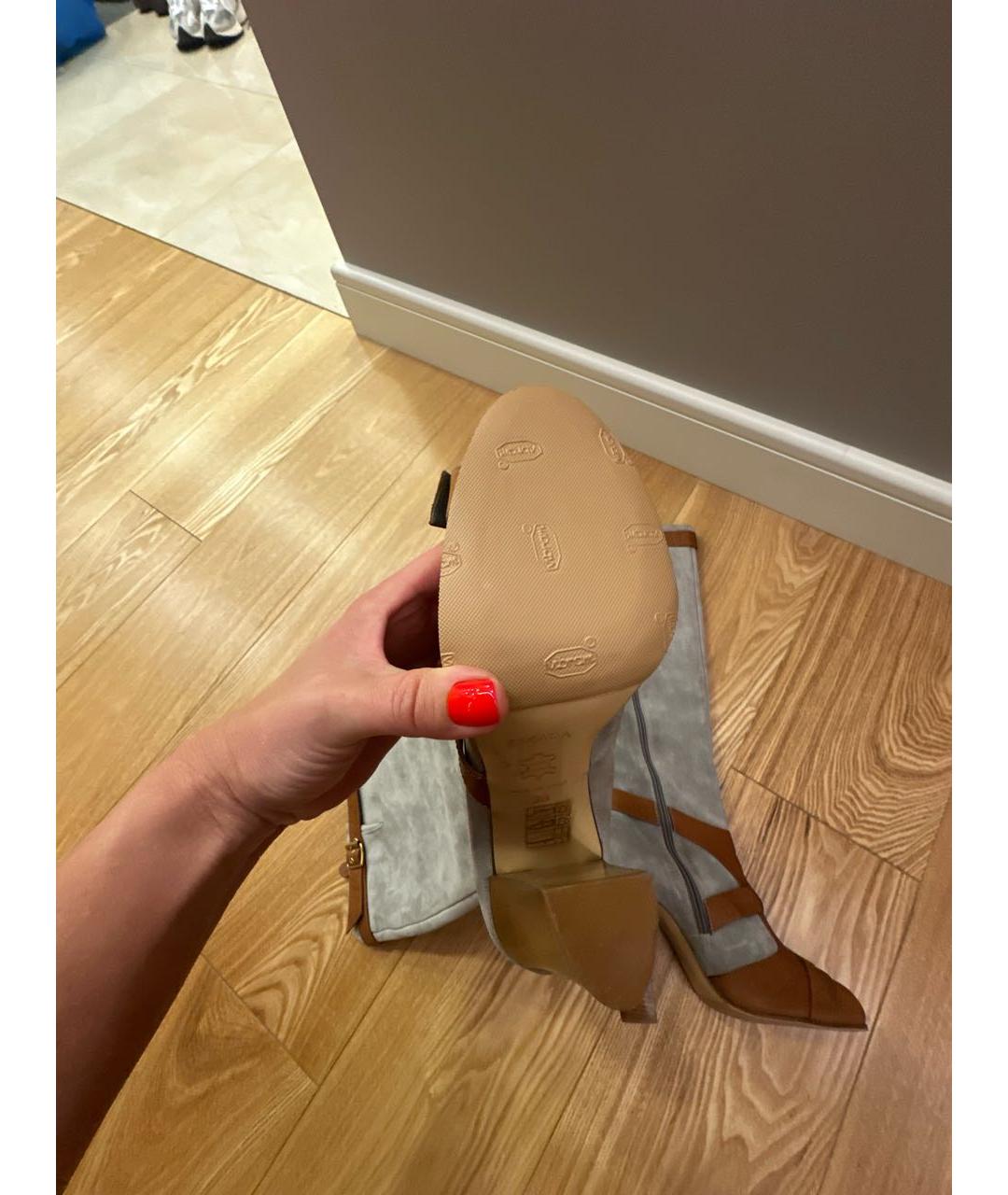 ESCADA Серые нубуковые сапоги, фото 6