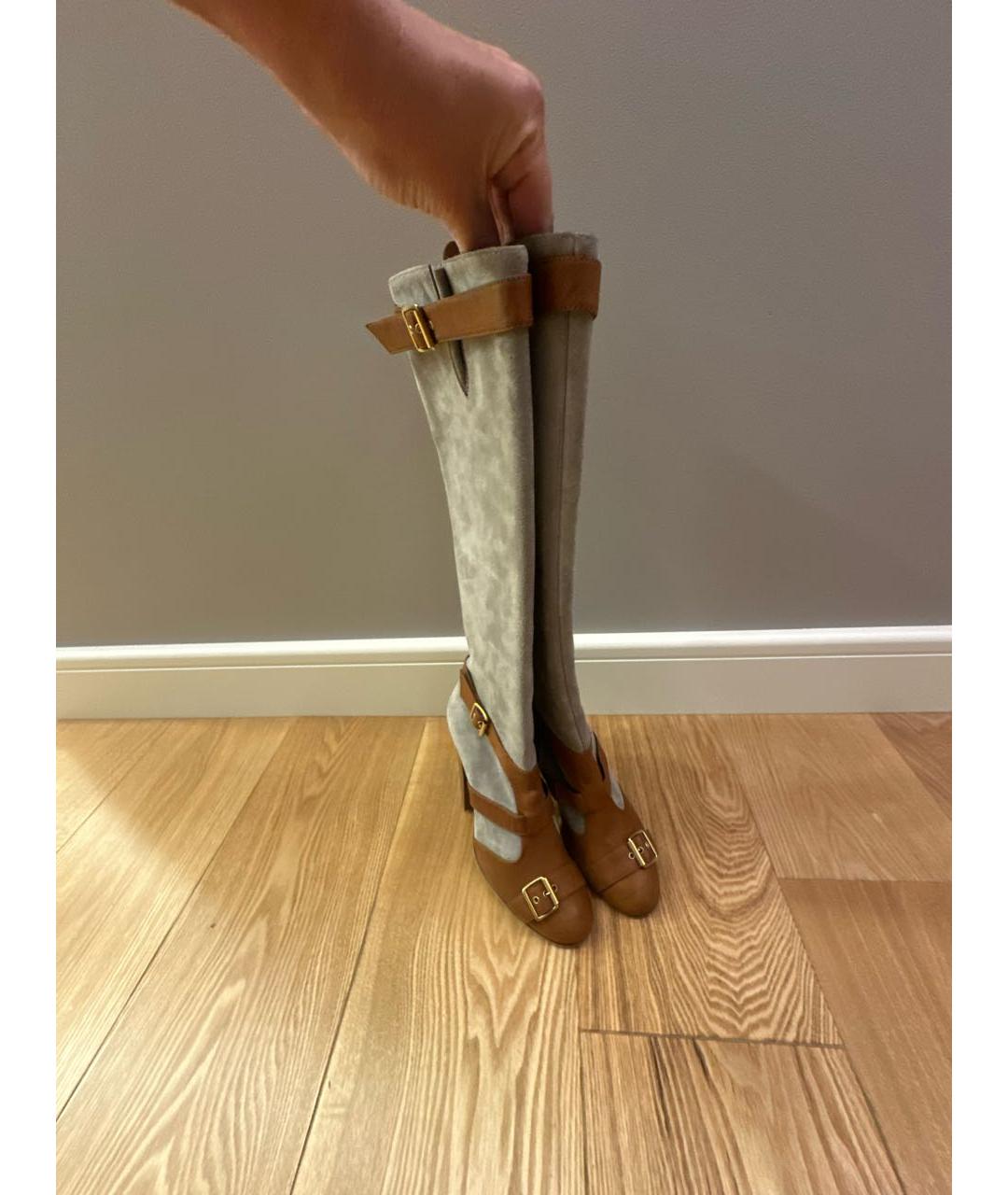 ESCADA Серые нубуковые сапоги, фото 2