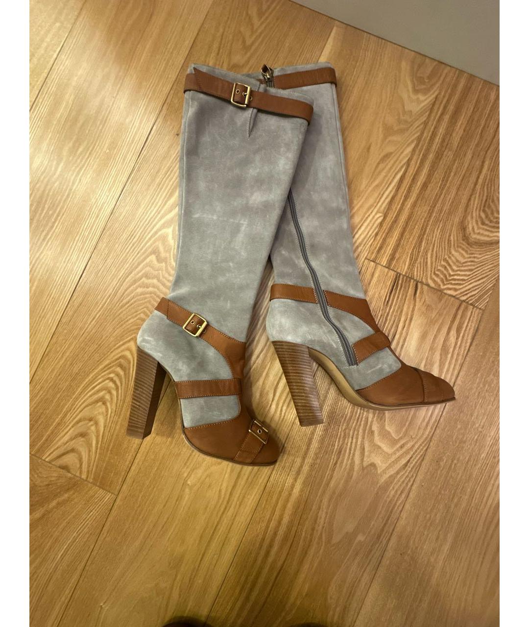 ESCADA Серые нубуковые сапоги, фото 5