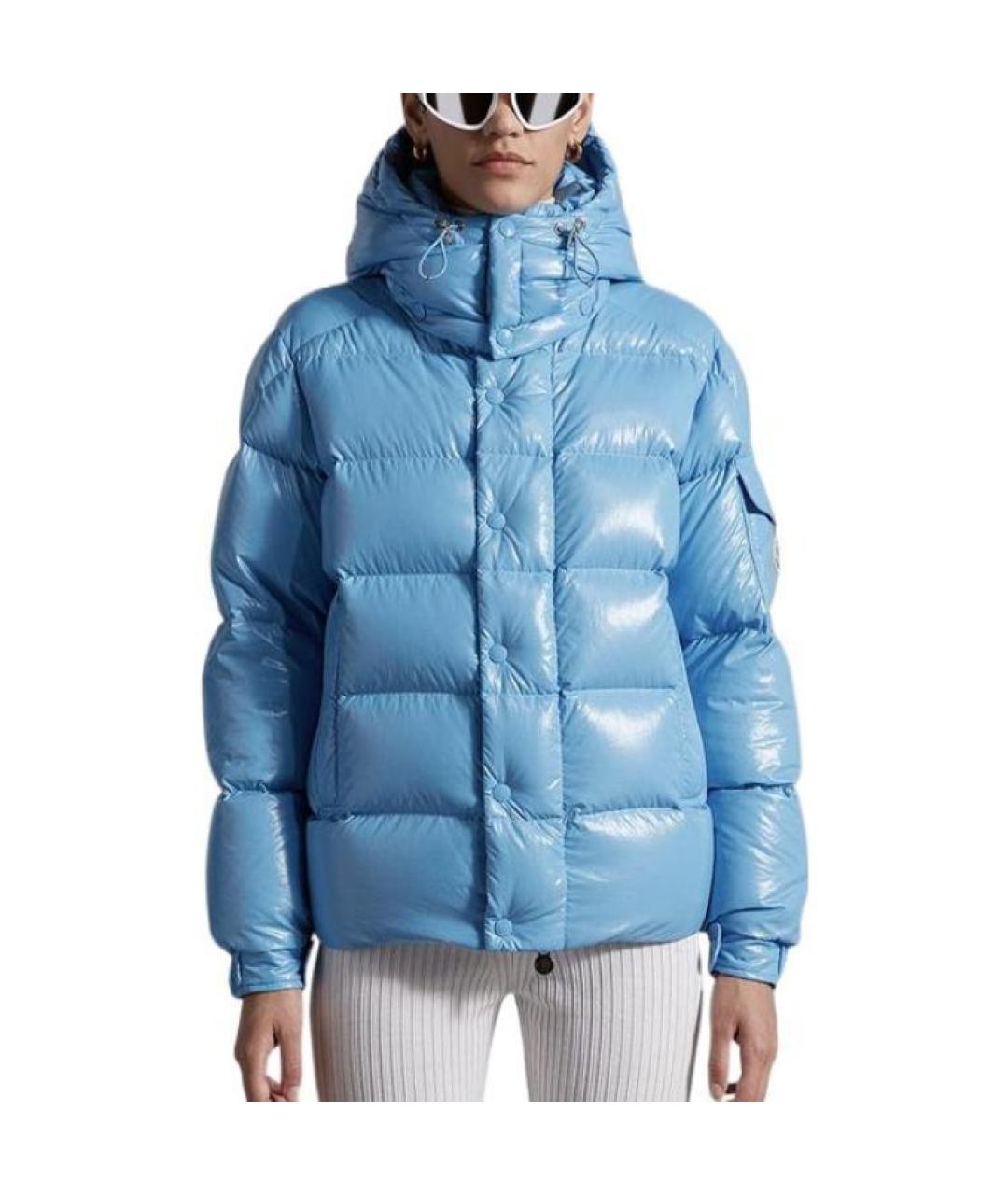 MONCLER Голубой пуховик, фото 3