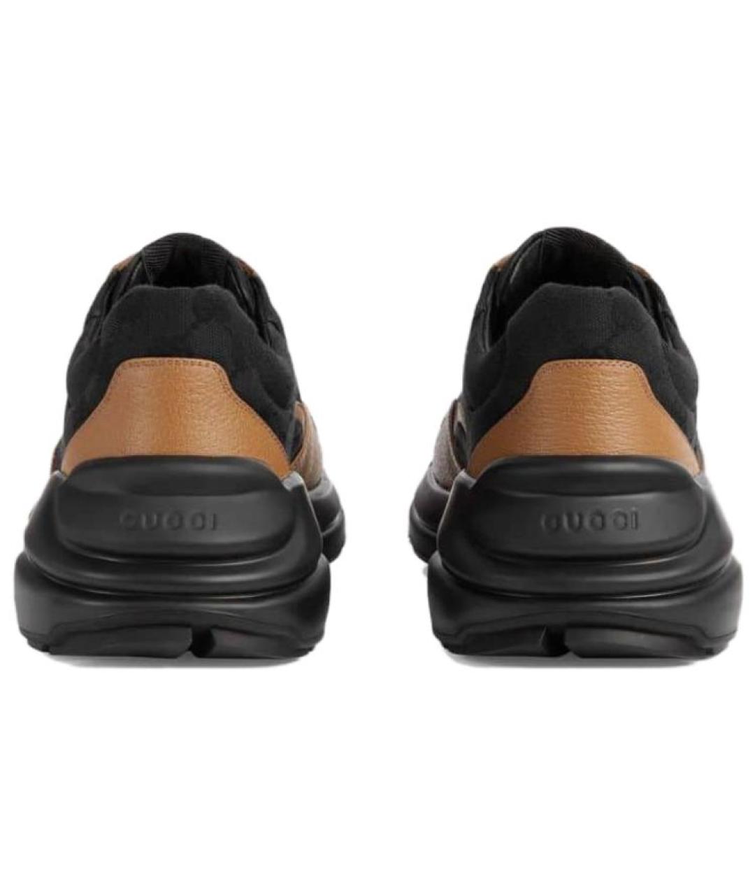 GUCCI Черные низкие кроссовки / кеды, фото 5