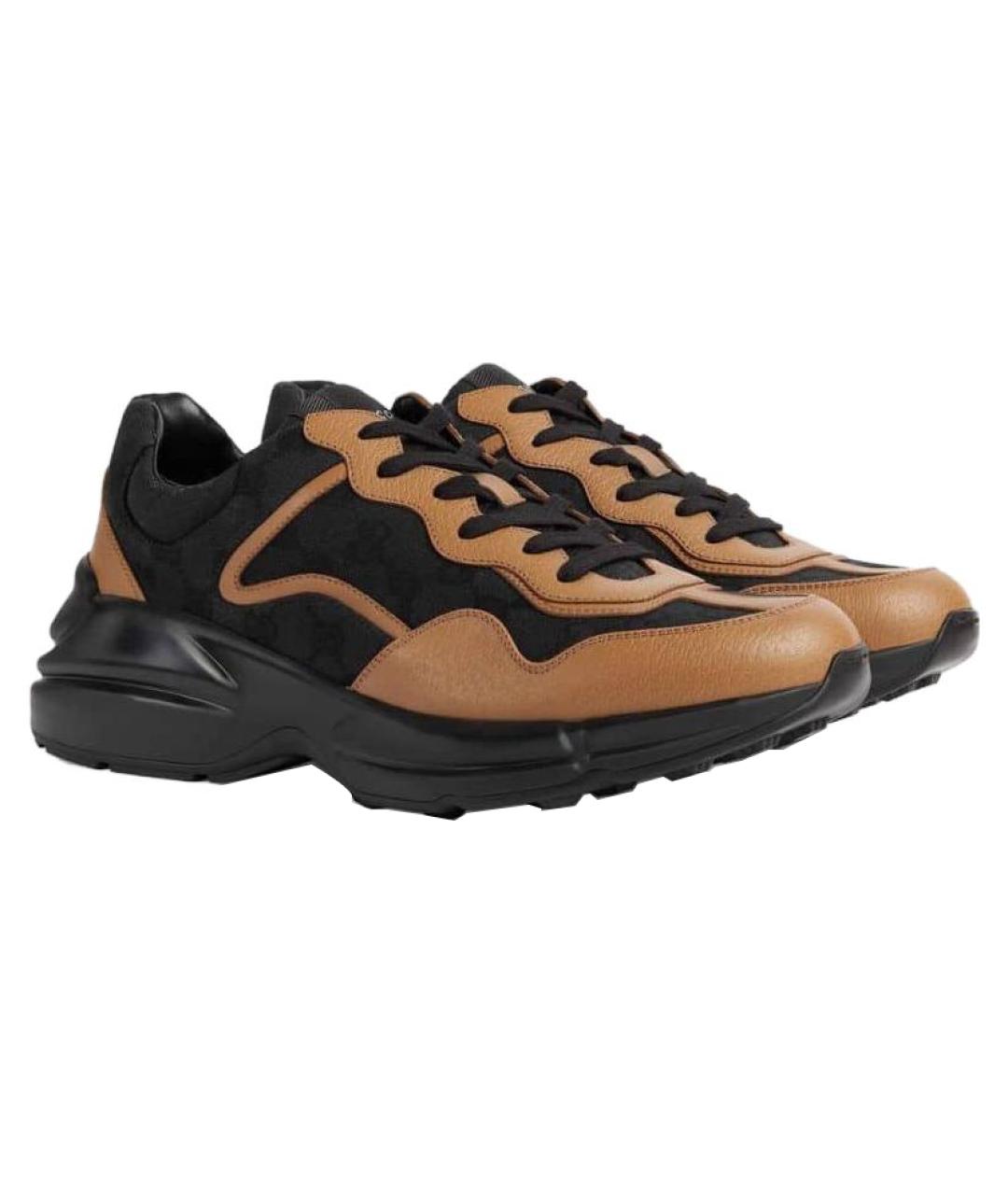 GUCCI Черные низкие кроссовки / кеды, фото 3