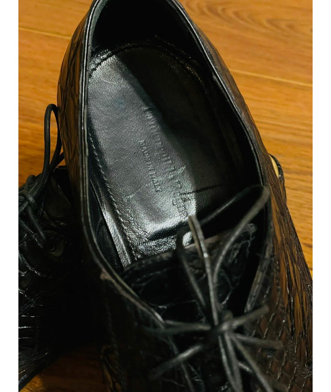 ERMENEGILDO ZEGNA Черные туфли из экзотической кожи, фото 2