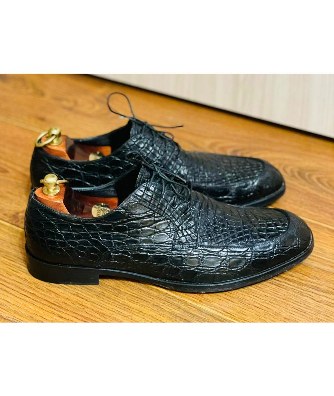 ERMENEGILDO ZEGNA Черные туфли из экзотической кожи, фото 9