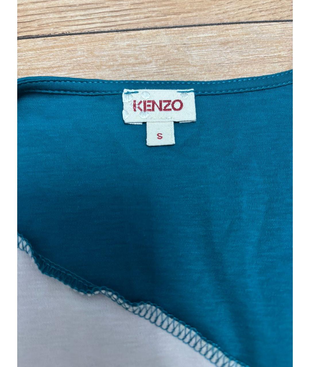 KENZO Зеленые хлопковое коктейльное платье, фото 3