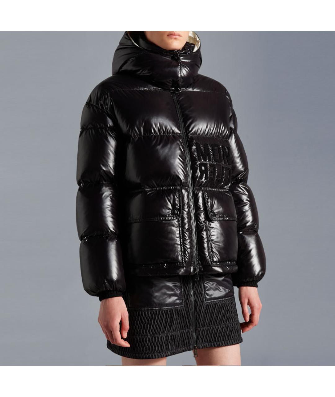 MONCLER Черный пуховик, фото 4