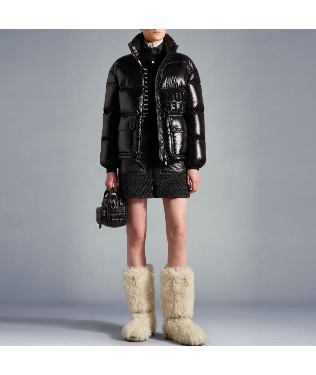 MONCLER Черный пуховик, фото 2