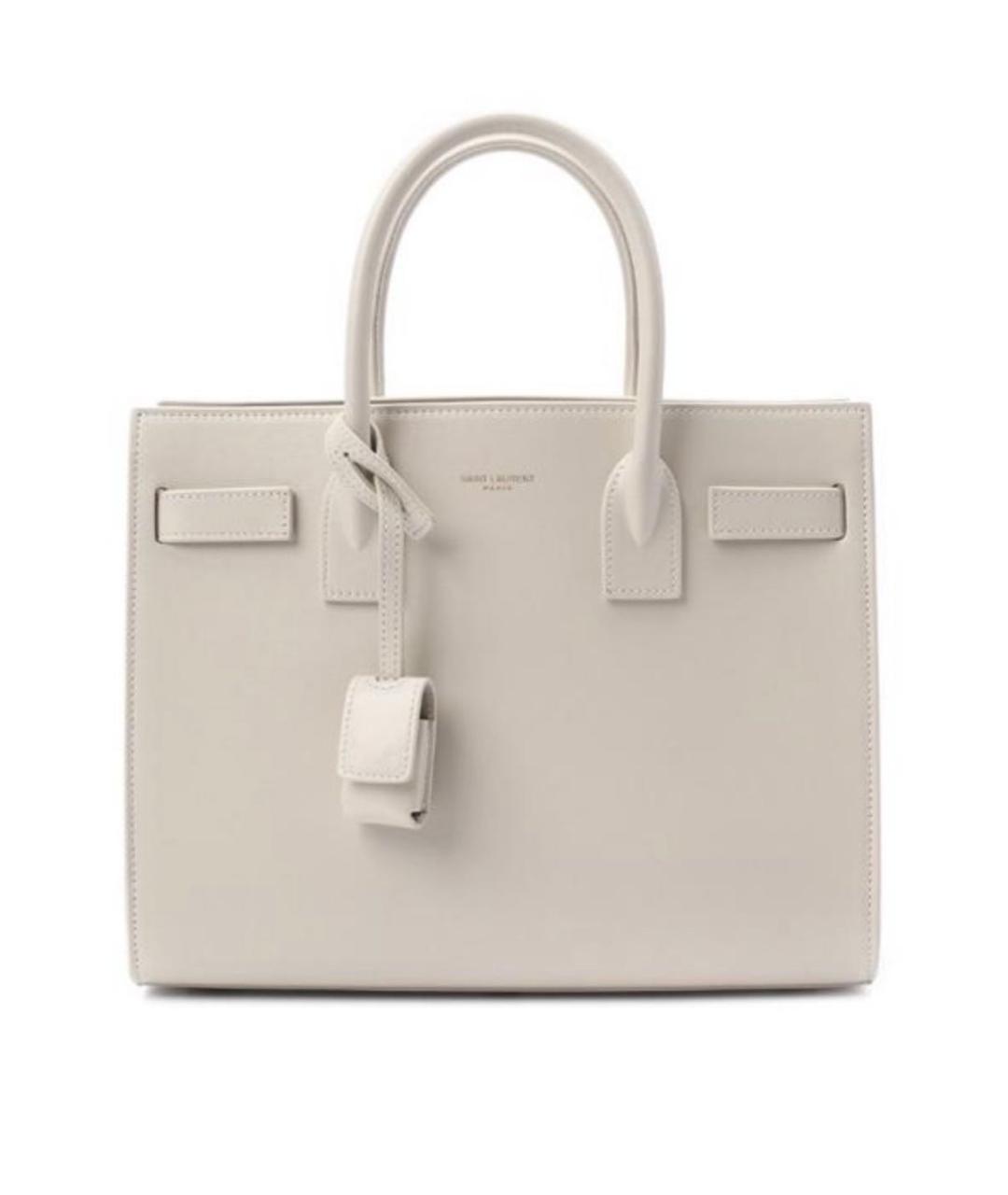 SAINT LAURENT Белая кожаная сумка через плечо, фото 1