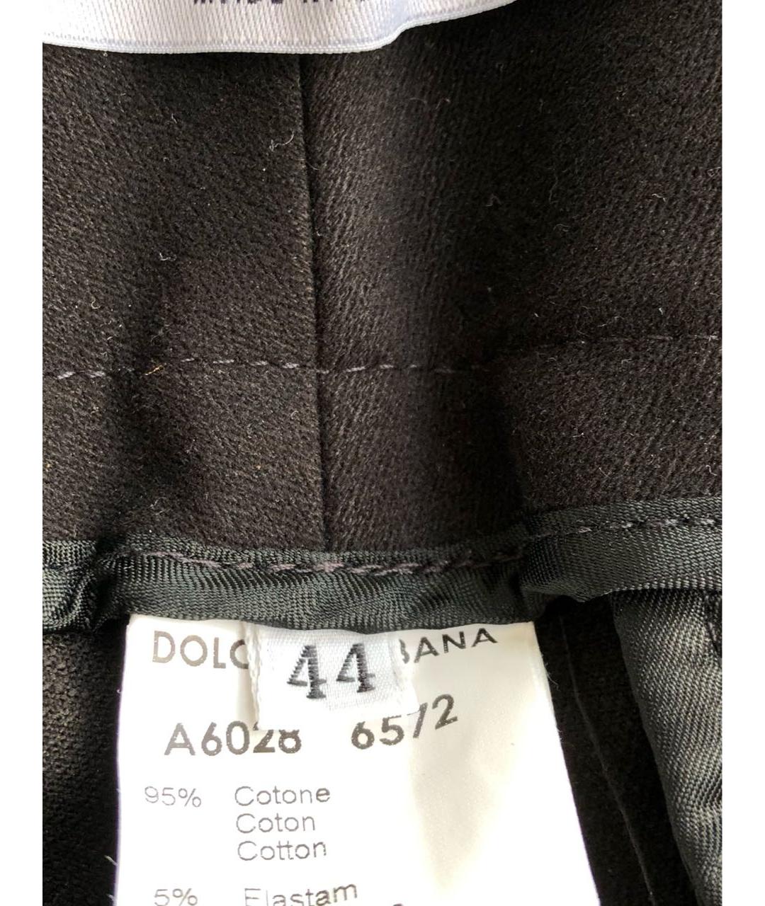 DOLCE&GABBANA Черные хлопко-эластановые прямые брюки, фото 5