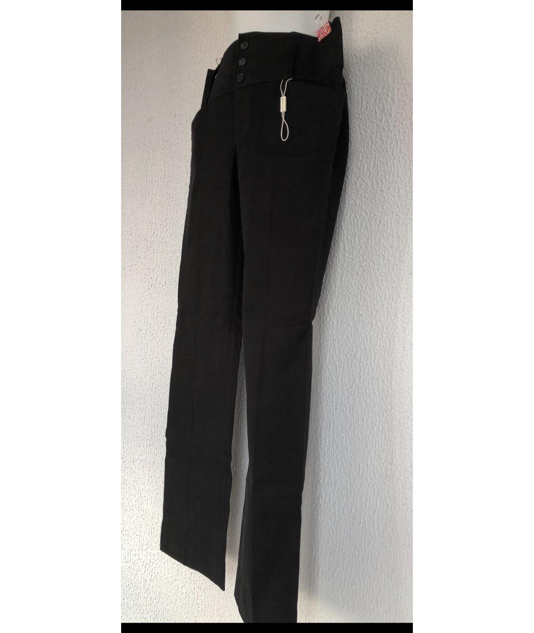 DOLCE&GABBANA Черные хлопко-эластановые прямые брюки, фото 3