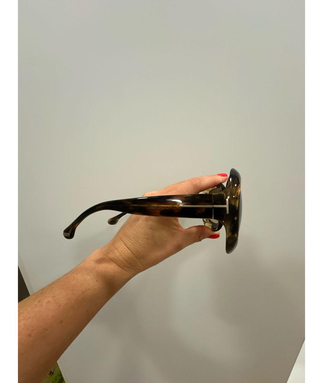 TOM FORD Бежевые пластиковые солнцезащитные очки, фото 2