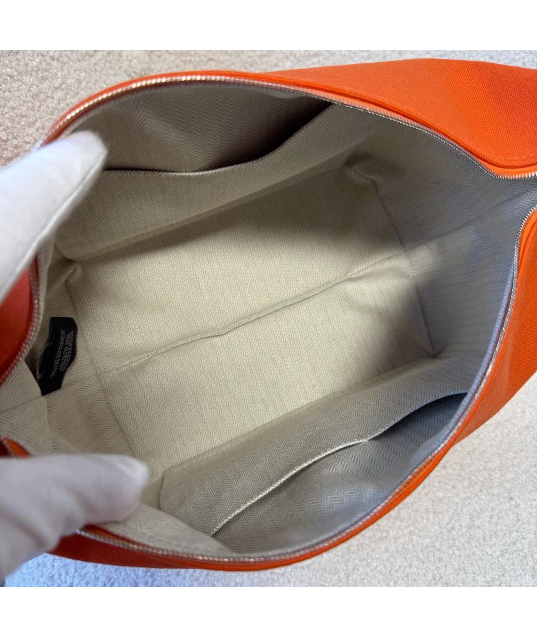 HERMES Оранжевая хлопковая косметичка, фото 6