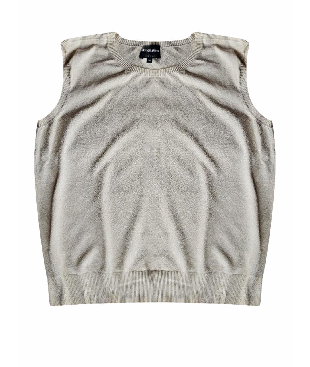 GIORGIO ARMANI Бежевая вискозная жилетка, фото 1