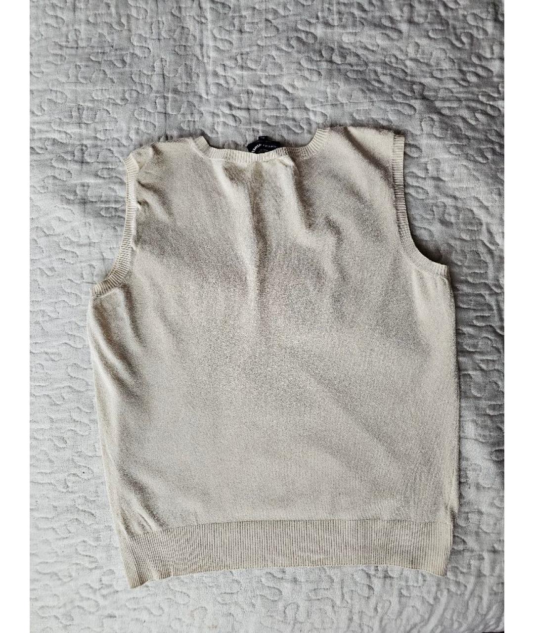 GIORGIO ARMANI Бежевая вискозная жилетка, фото 2