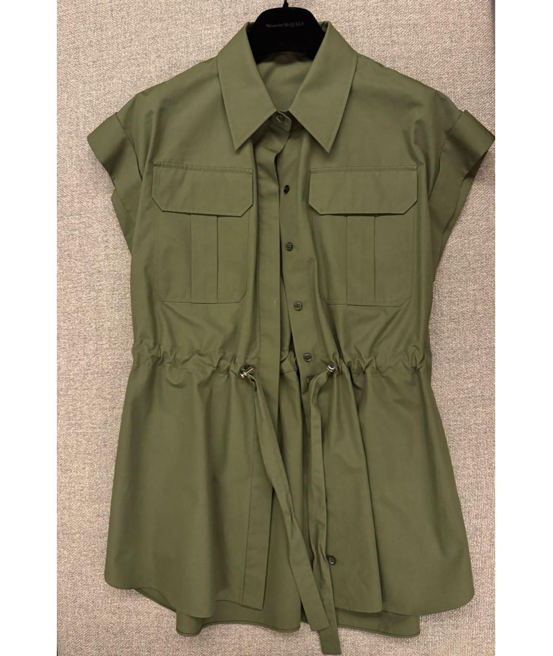 ALEXANDER MCQUEEN Хаки хлопковый костюм с юбками, фото 6