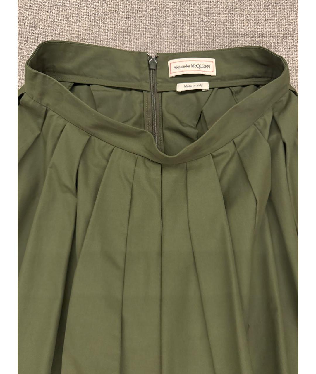 ALEXANDER MCQUEEN Хаки хлопковый костюм с юбками, фото 4