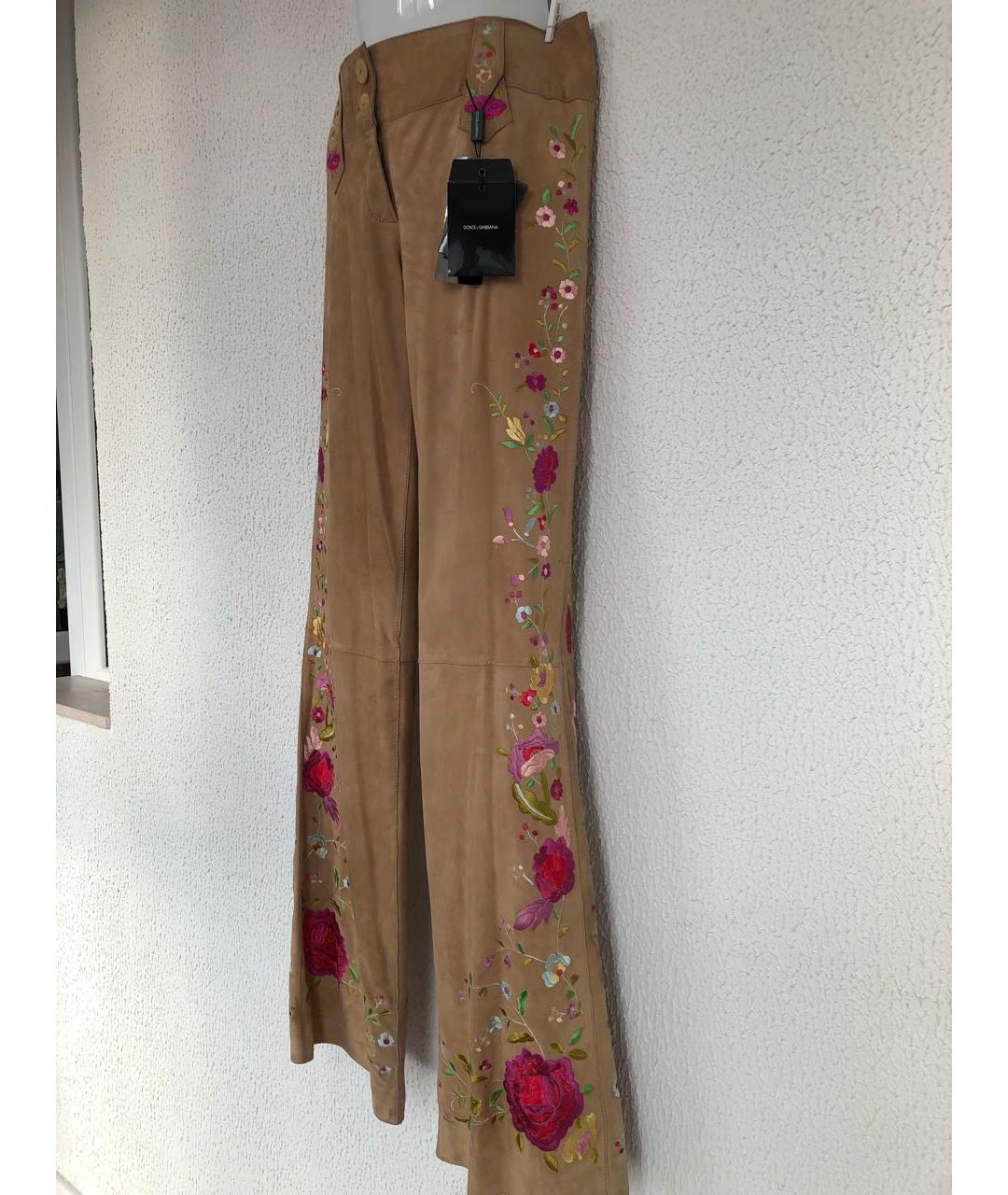 DOLCE&GABBANA Замшевые прямые брюки, фото 4