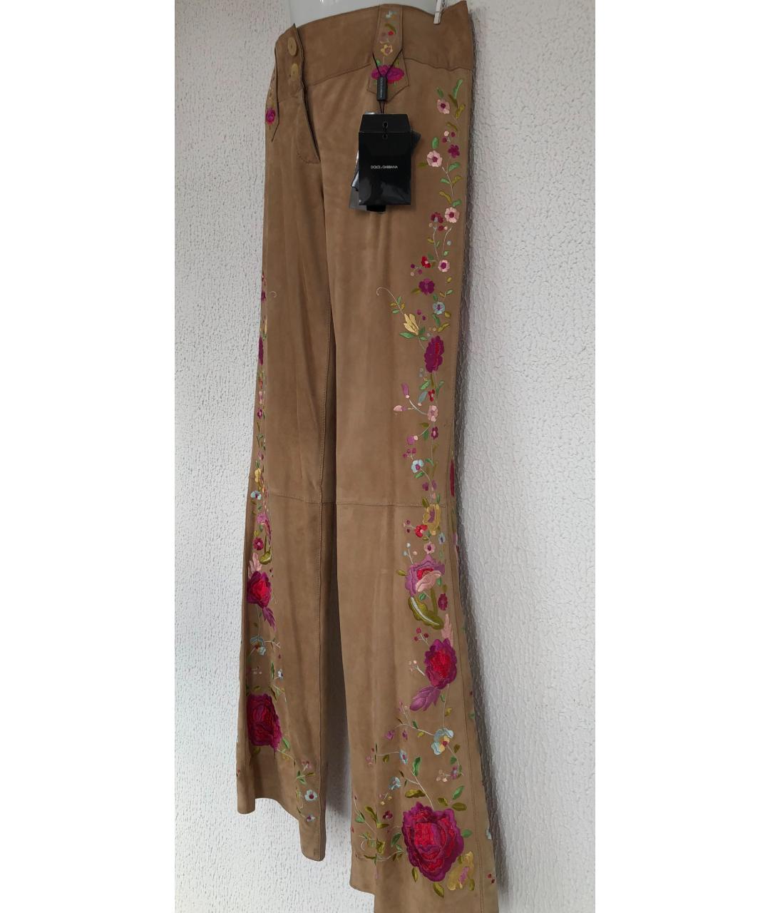 DOLCE&GABBANA Замшевые прямые брюки, фото 2