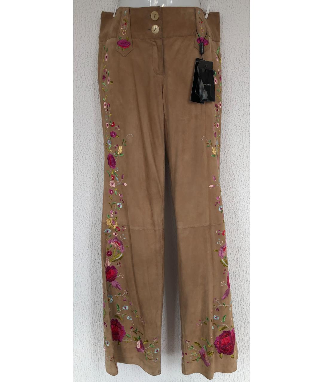 DOLCE&GABBANA Замшевые прямые брюки, фото 9