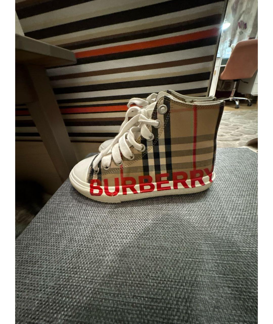 BURBERRY Коричневые кеды, фото 5