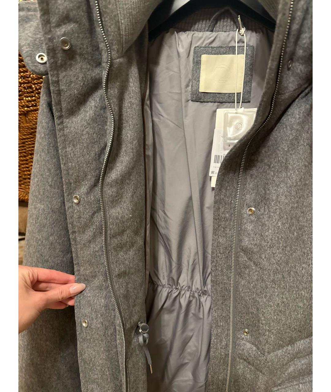 12 STOREEZ Серый шерстяной пуховик, фото 4