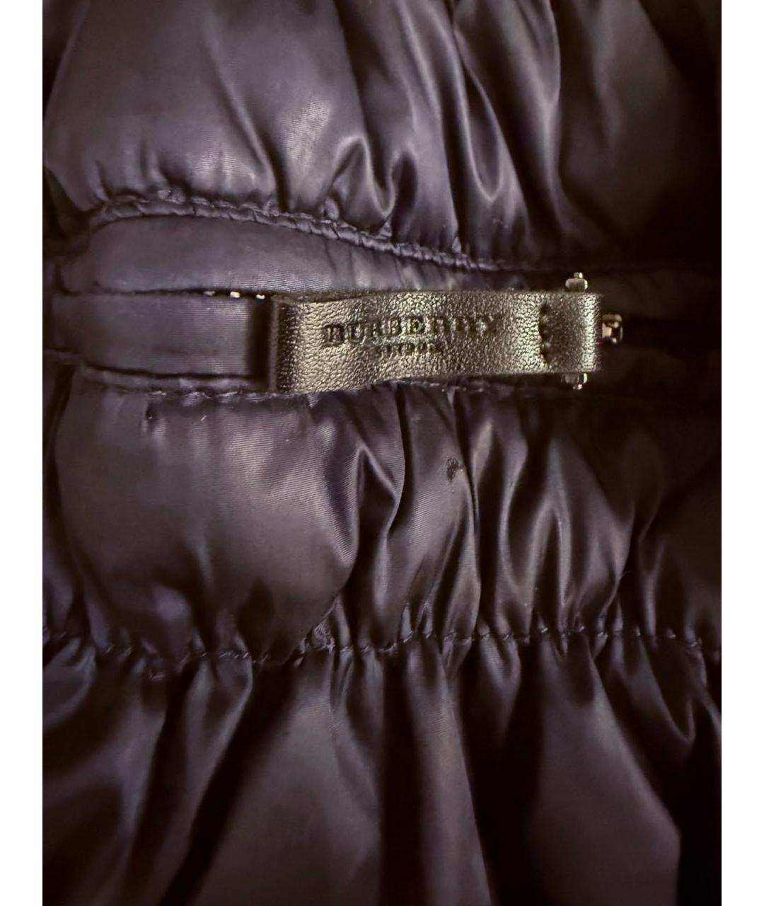 BURBERRY Темно-синий полиамидовый пуховик, фото 7