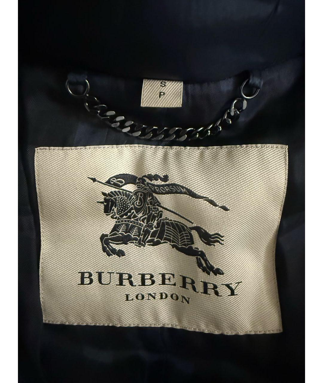 BURBERRY Темно-синий полиамидовый пуховик, фото 6