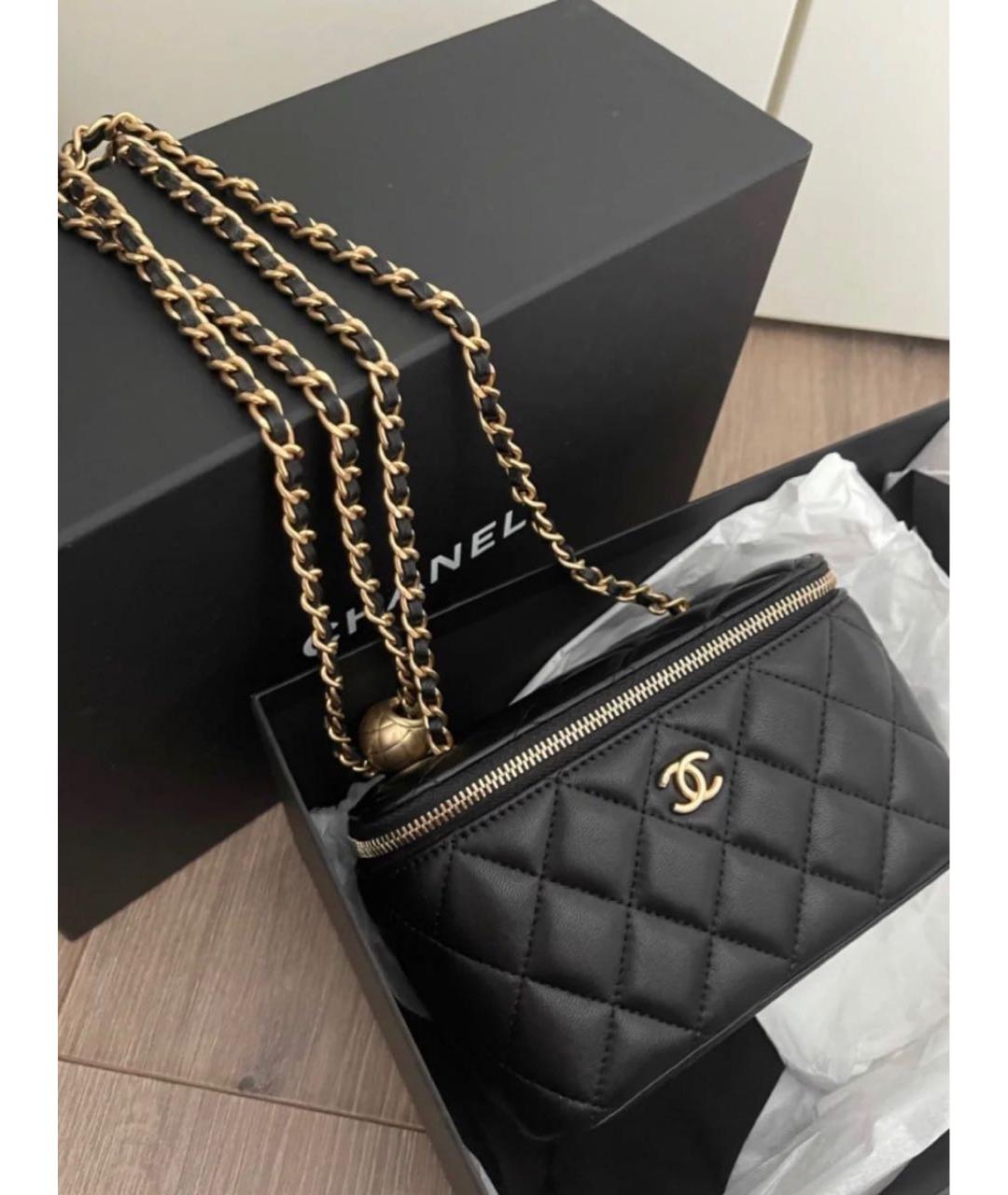 CHANEL Черная кожаная сумка через плечо, фото 8