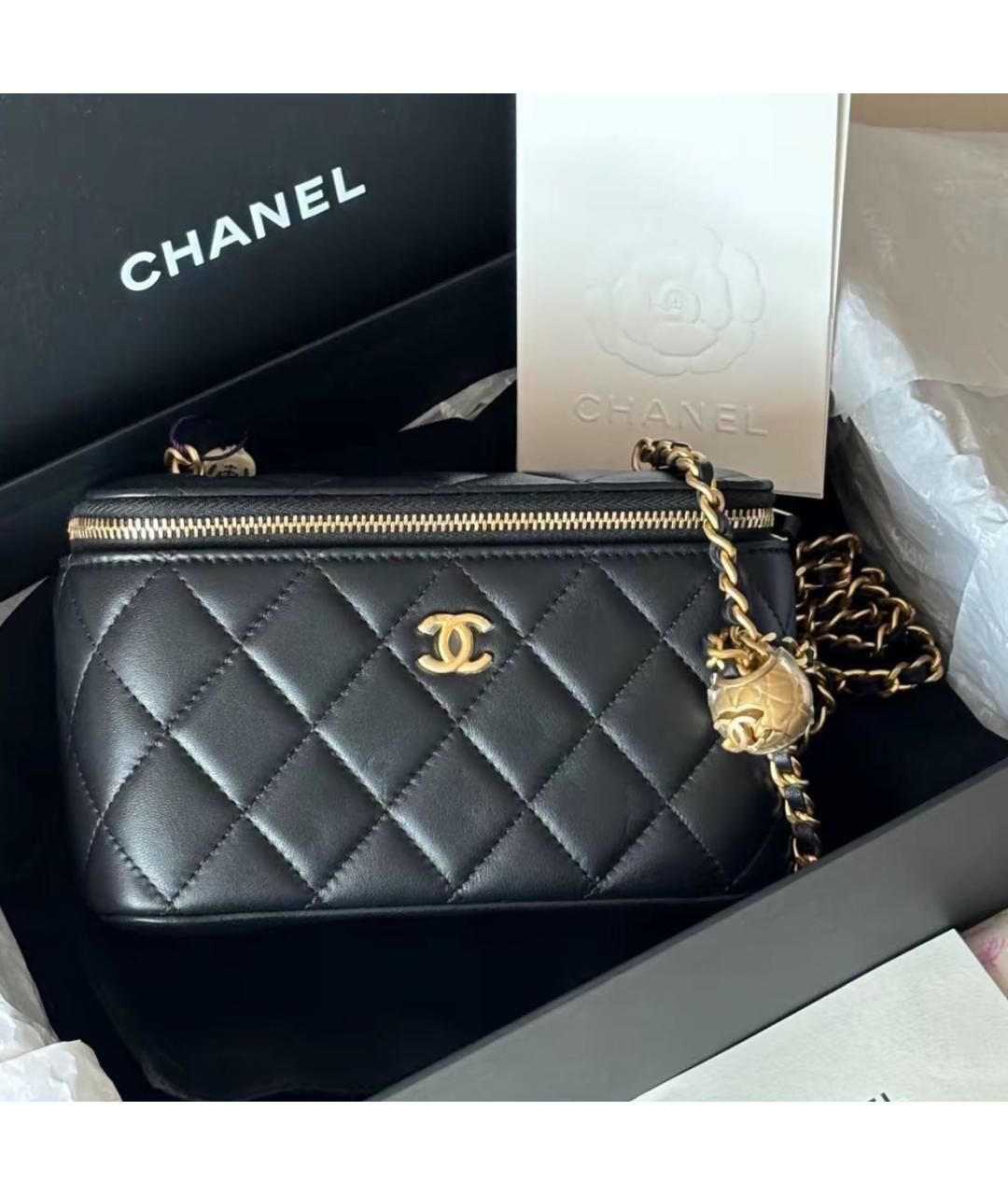 CHANEL Черная кожаная сумка через плечо, фото 5