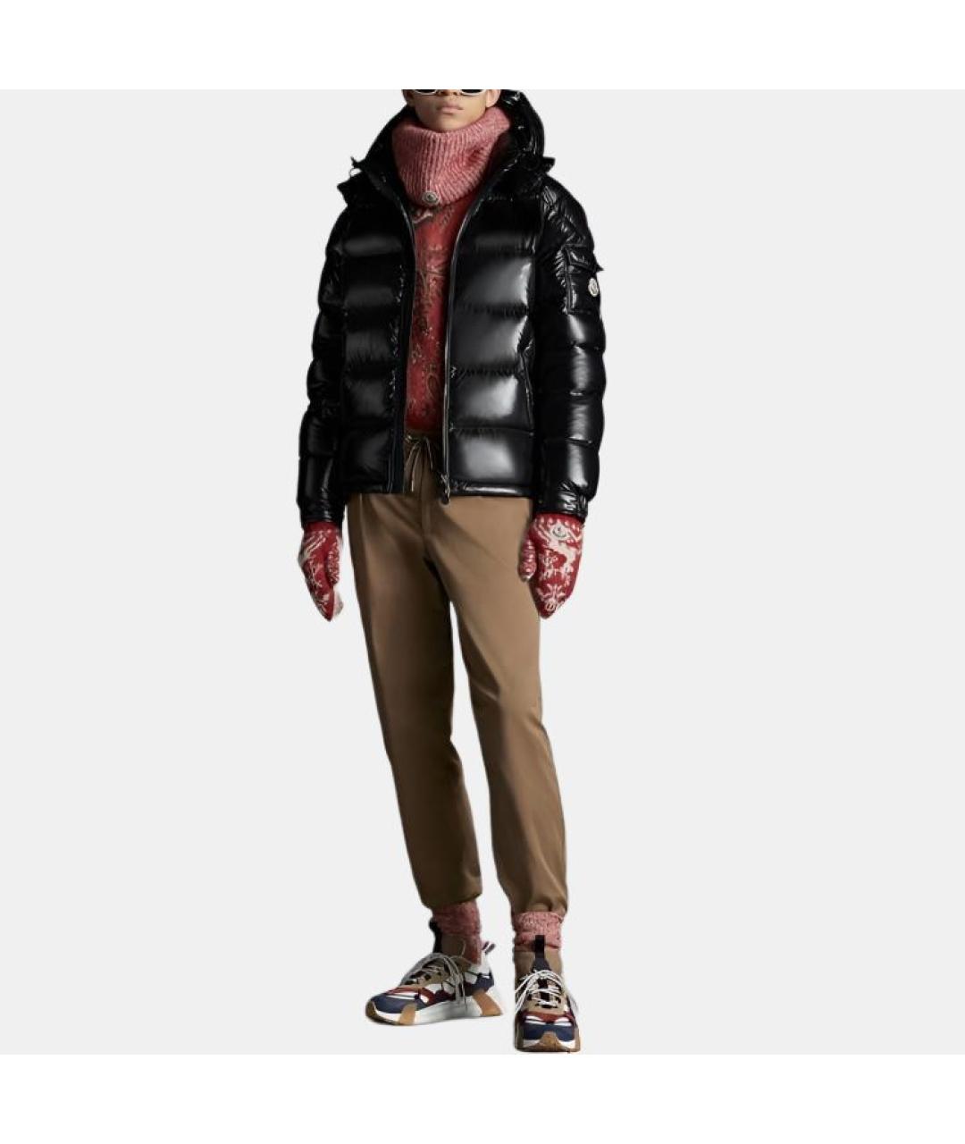 MONCLER Черный пуховик, фото 3