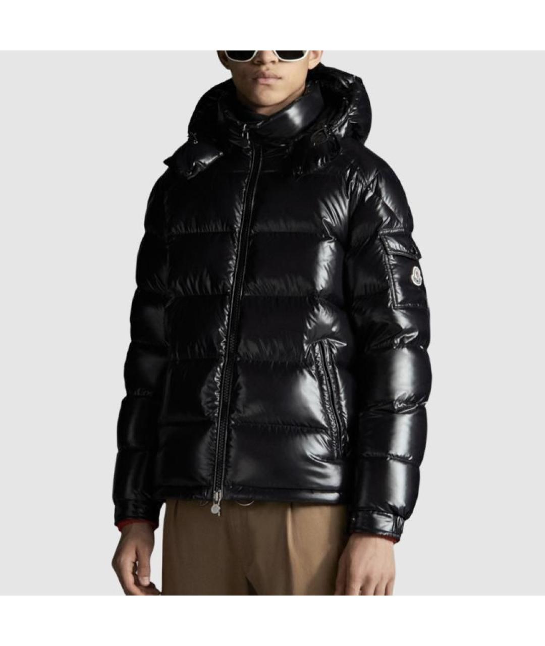MONCLER Черный пуховик, фото 4