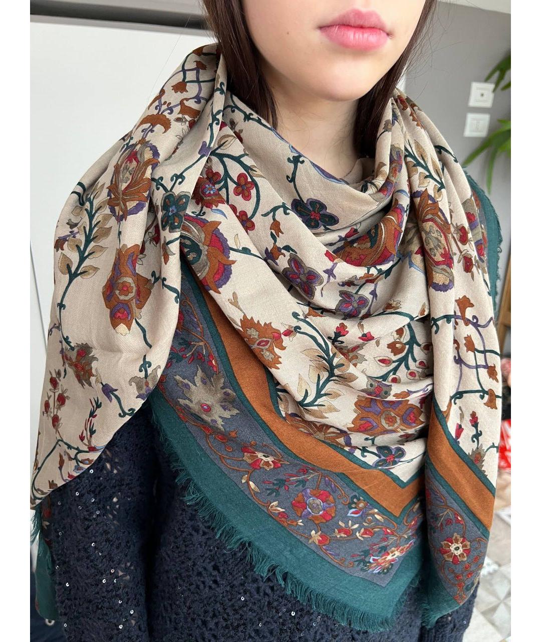 LORO PIANA Серый кашемировый платок, фото 3