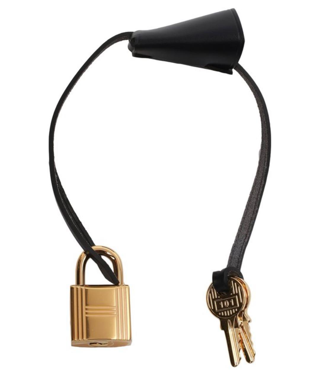 HERMES Черная кожаная сумка с короткими ручками, фото 7